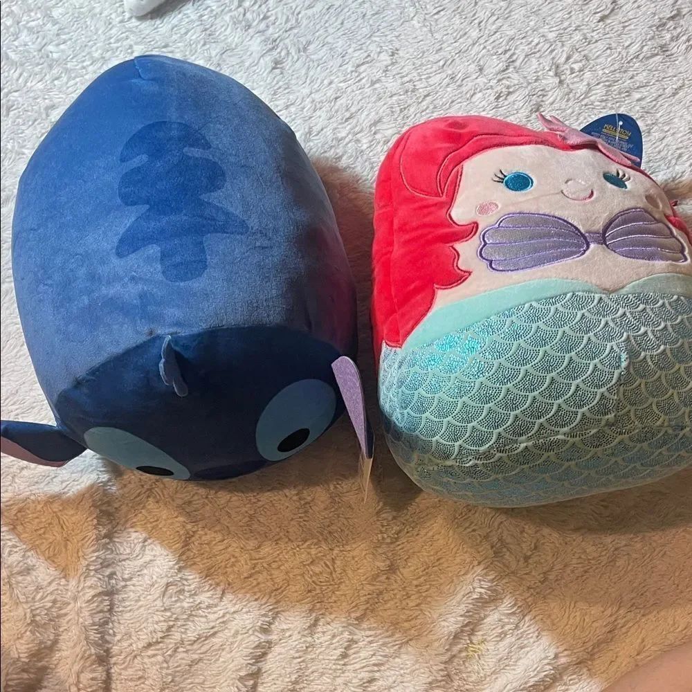 Disney Blue Stitch and Red Ariel Plush Duo tsum tsum/Squishmallow